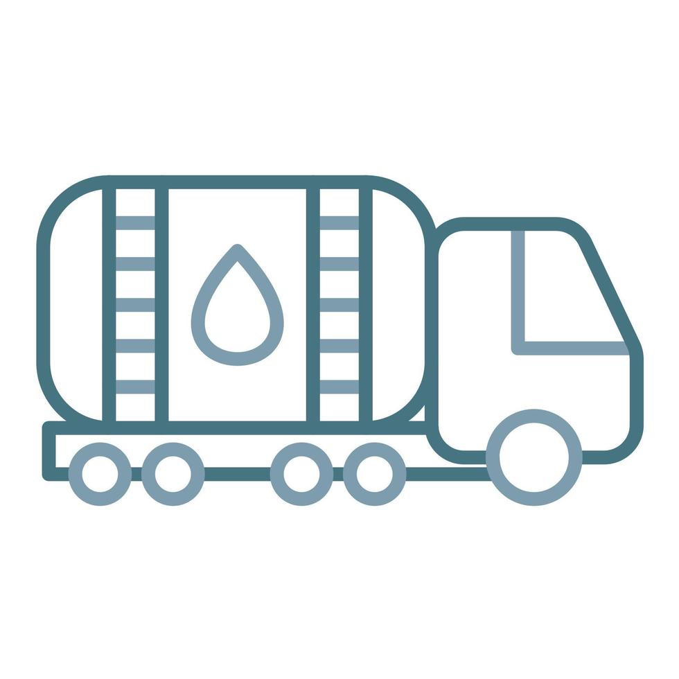 Oil Tanker Line Two Color Icon vector