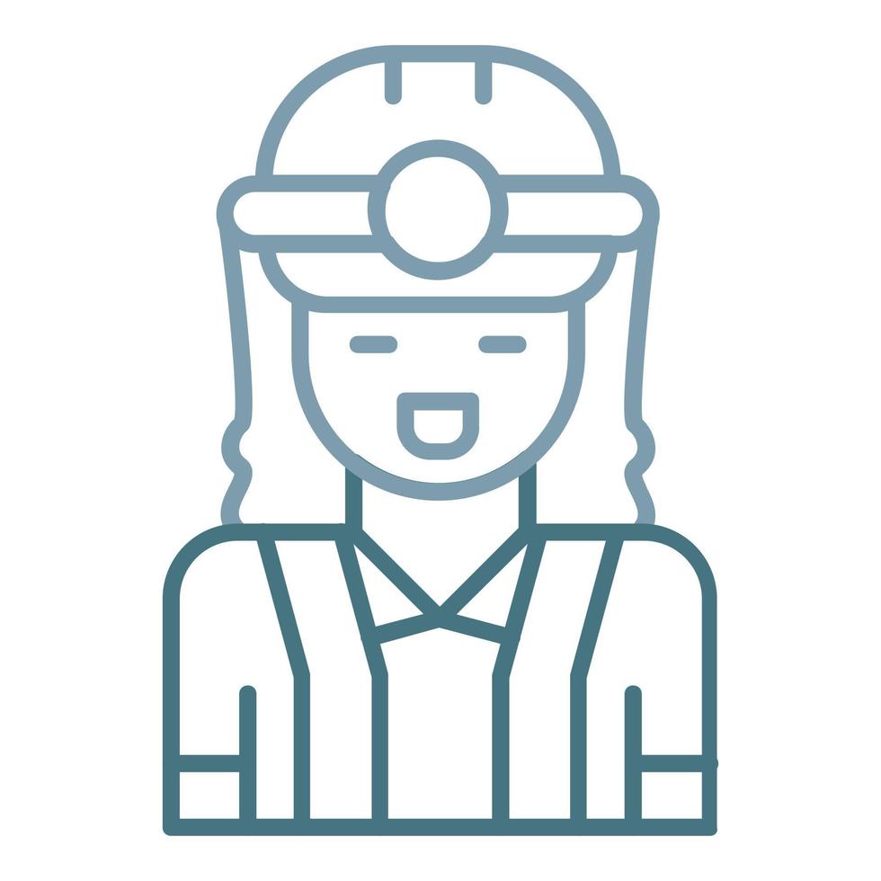 icono de dos colores de línea de ingeniero femenino vector