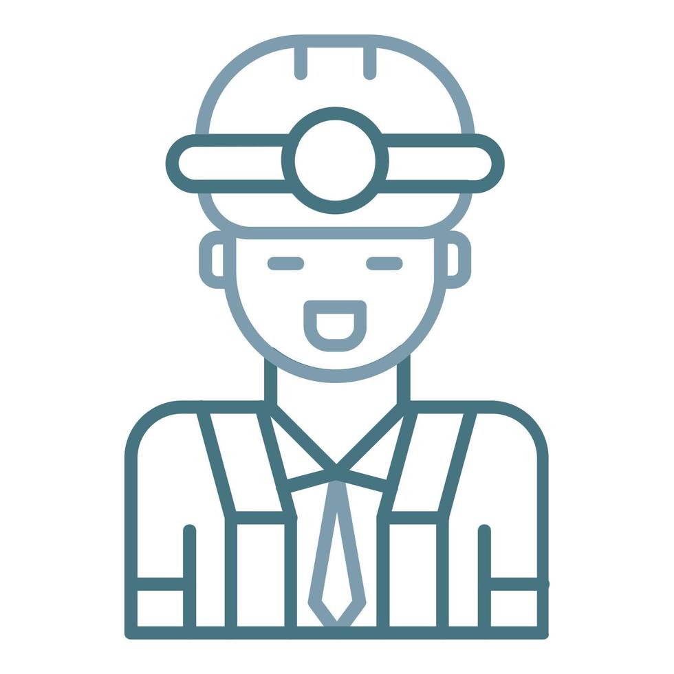 Male Engineer Line Two Color Icon vector