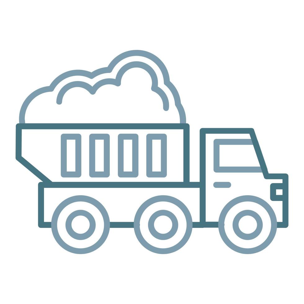 Dump Truck Line Two Color Icon vector