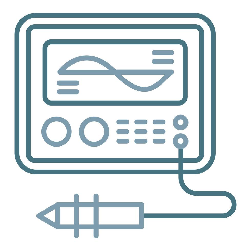Oscilloscope Line Two Color Icon vector