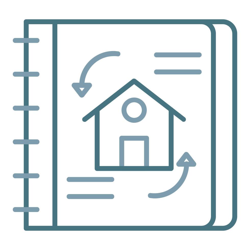 Engineering Sketch Line Two Color Icon vector