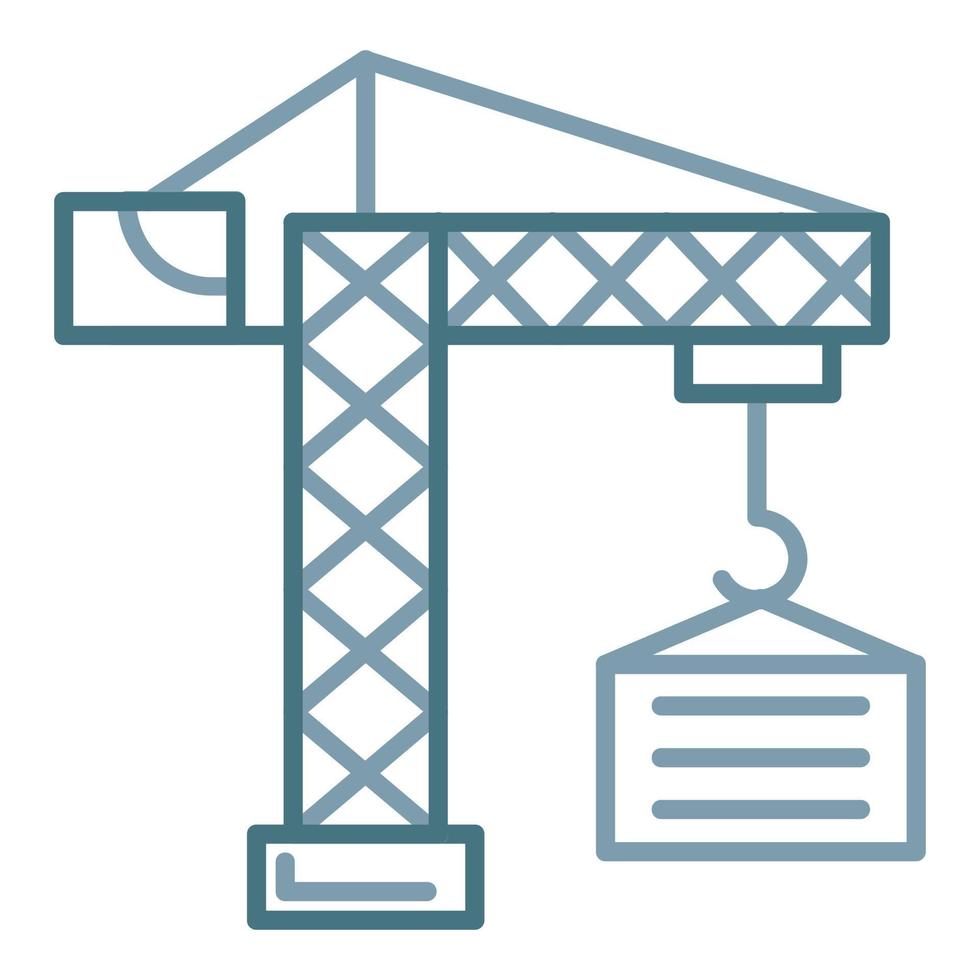 Crane Line Two Color Icon vector