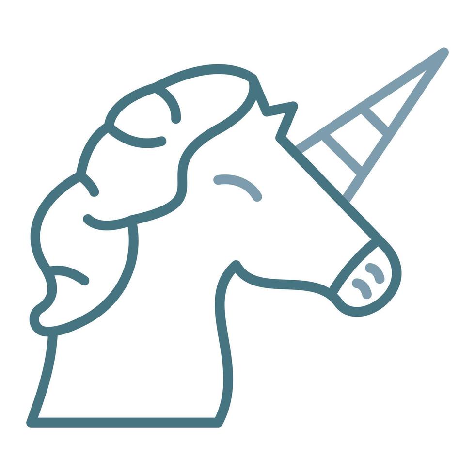 Unicorn Line Two Color Icon vector