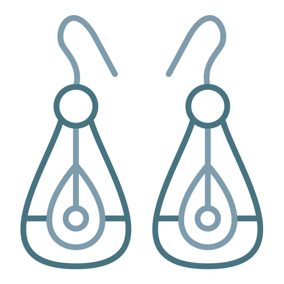 Earrings Line Two Color Icon vector