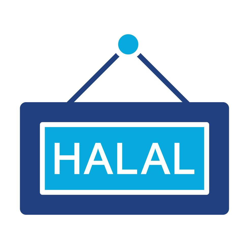 Halal Glyph Two Color Icon vector