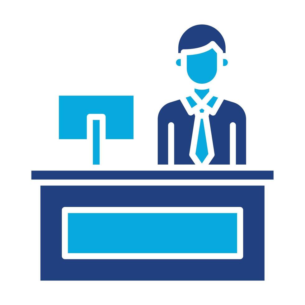 Cashier Glyph Two Color Icon vector