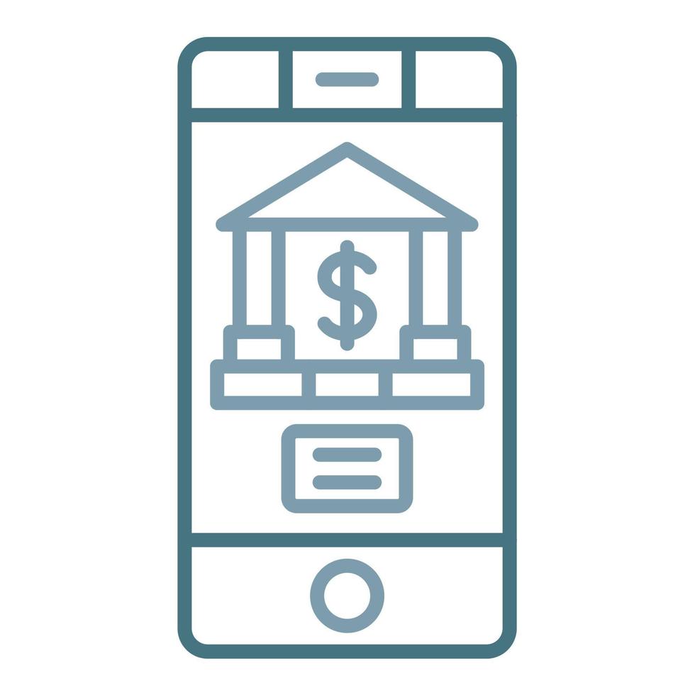 Mobile Banking Line Two Color Icon vector