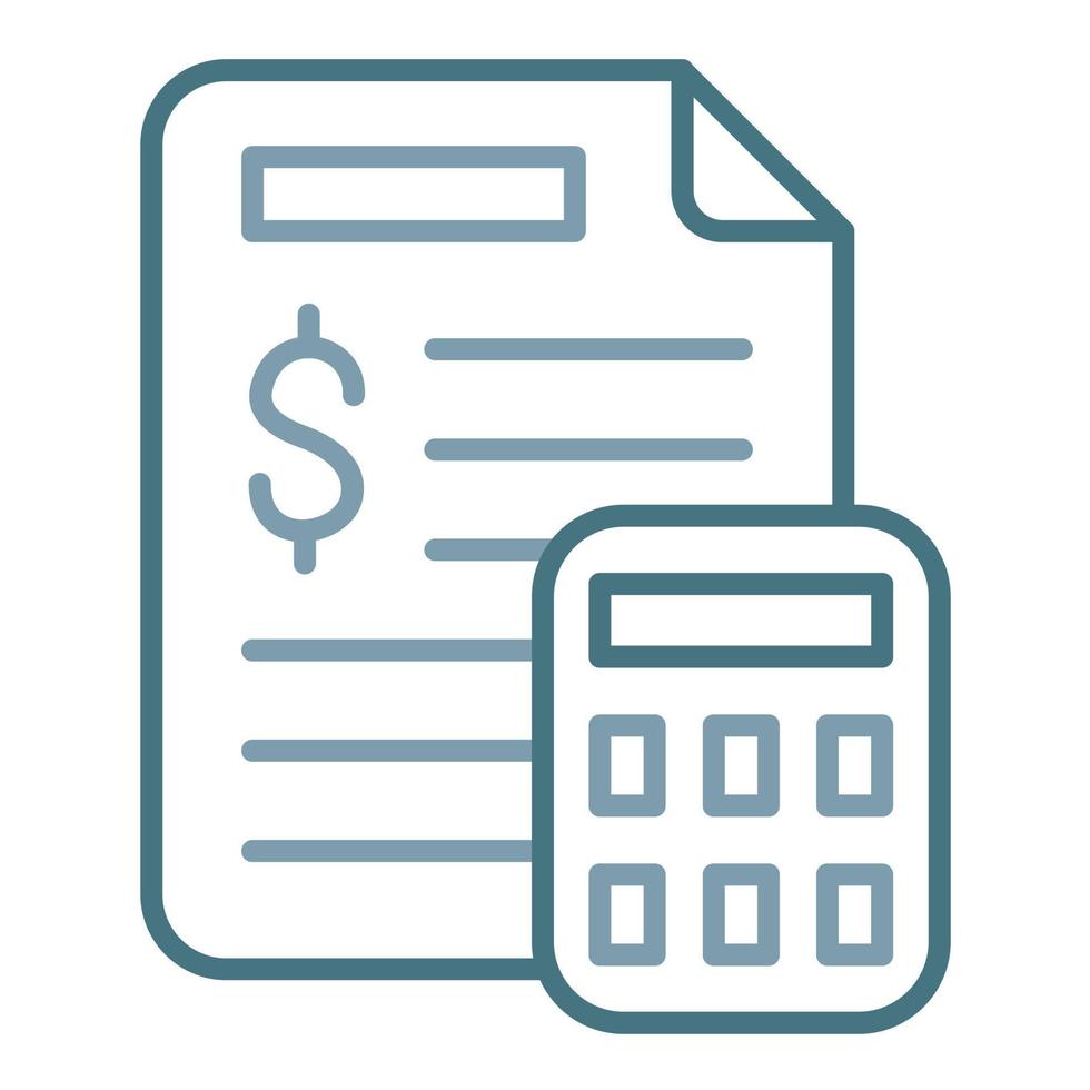 Financial Statements Line Two Color Icon vector