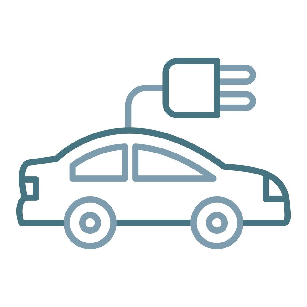 Electric Car Line Two Color Icon vector