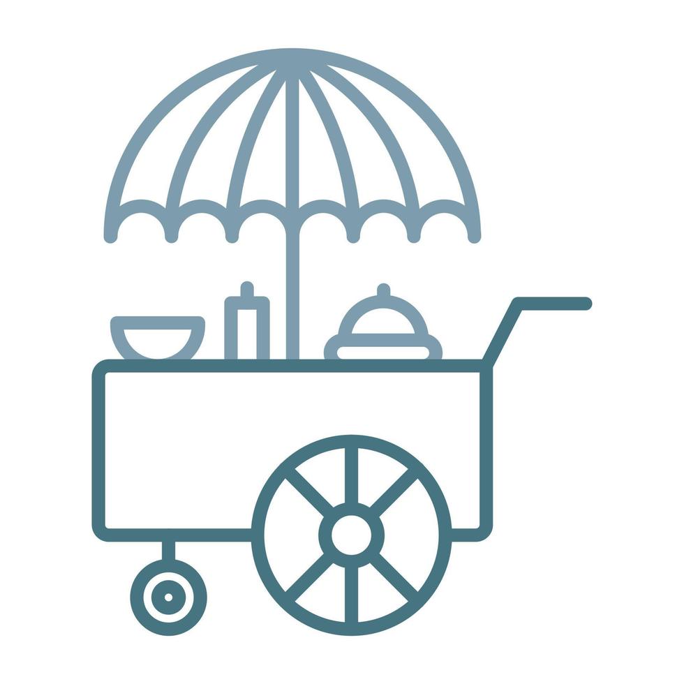 Food Stall Line Two Color Icon vector