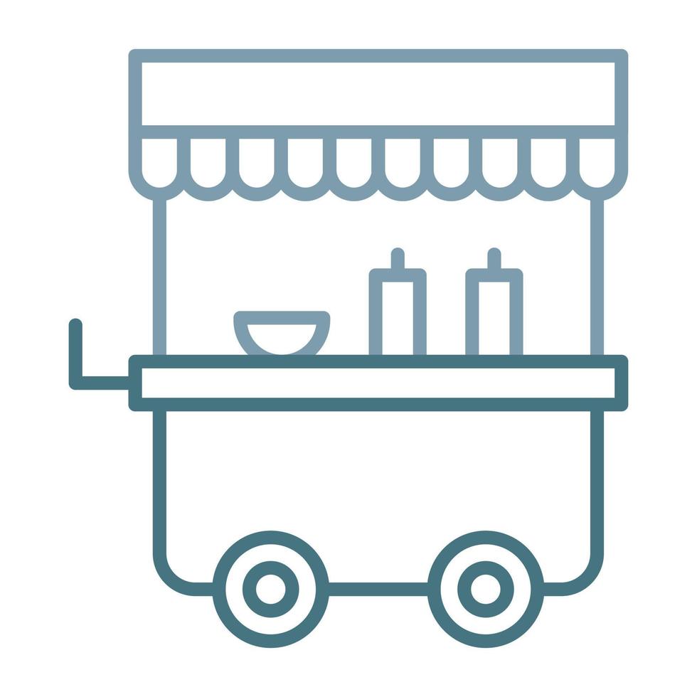 Food Cart Line Two Color Icon vector