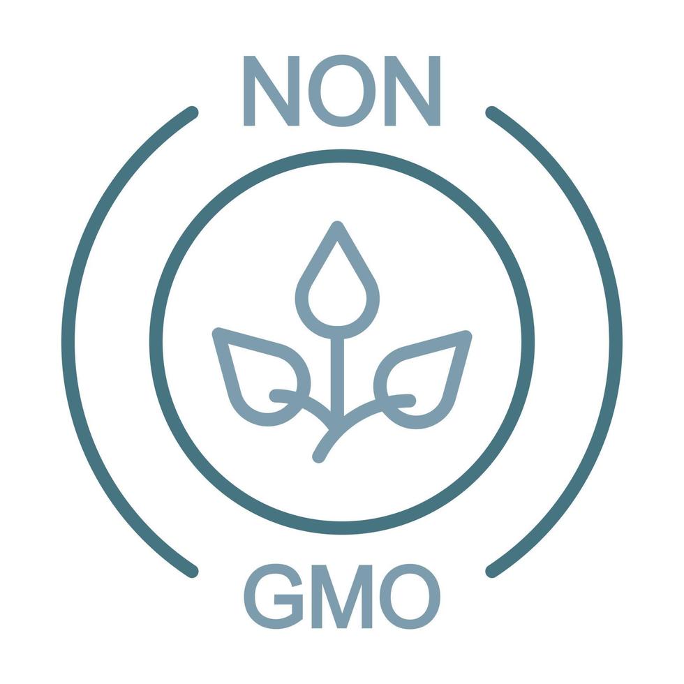 Non Gmo Line Two Color Icon vector
