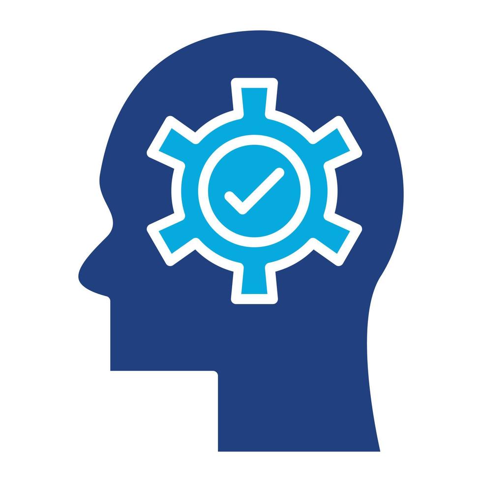 Cognitive Glyph Two Color Icon vector