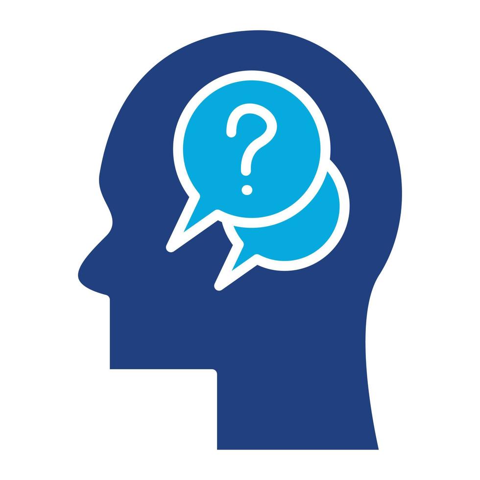 Doubt Glyph Two Color Icon vector