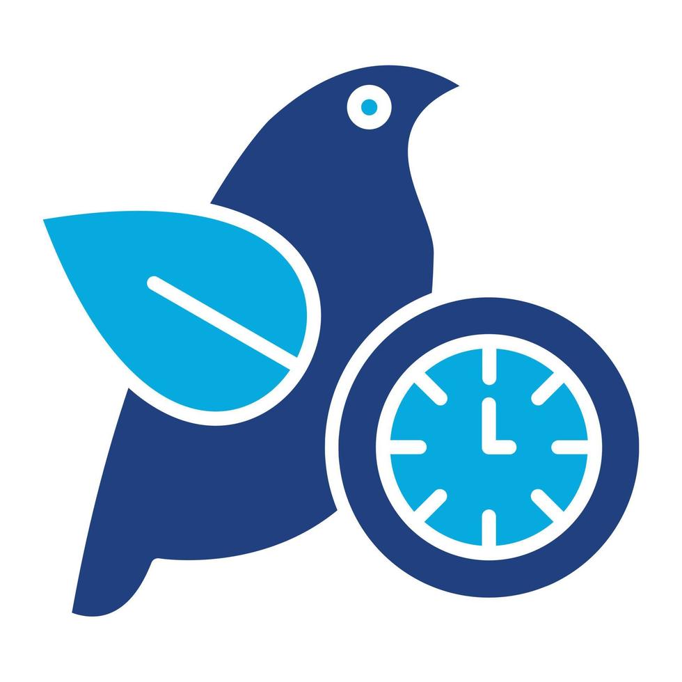 Early Bird Glyph Two Color Icon vector