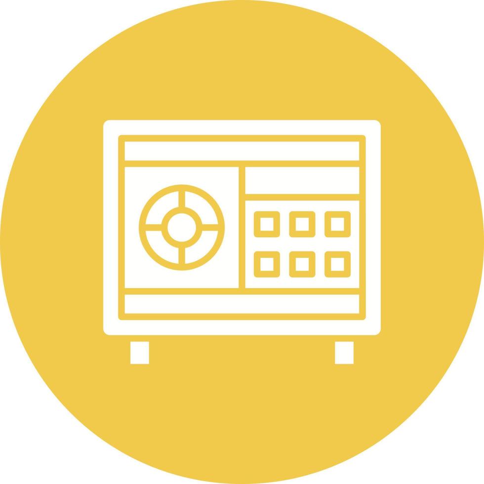 Safe Box Glyph Circle Background Icon vector