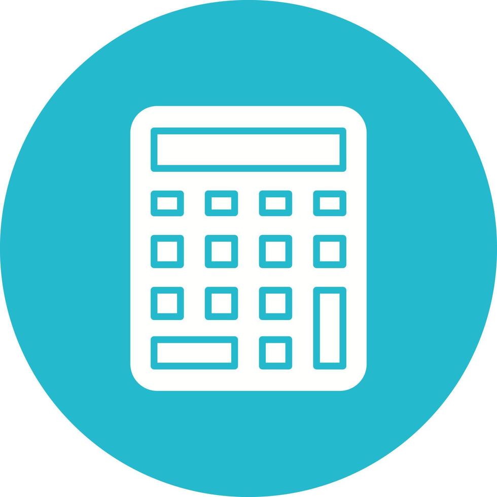 Calculator Glyph Circle Background Icon vector