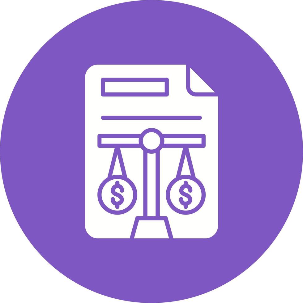 Balance Sheet Glyph Circle Background Icon vector