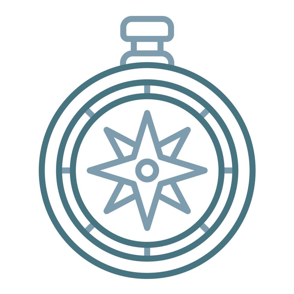 Compass Line Two Color Icon vector