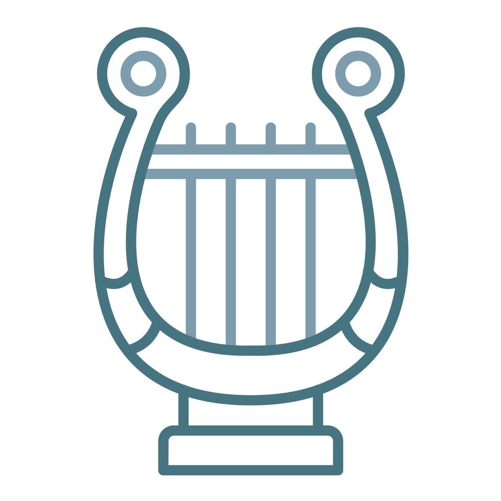 Lyre Line Two Color Icon vector