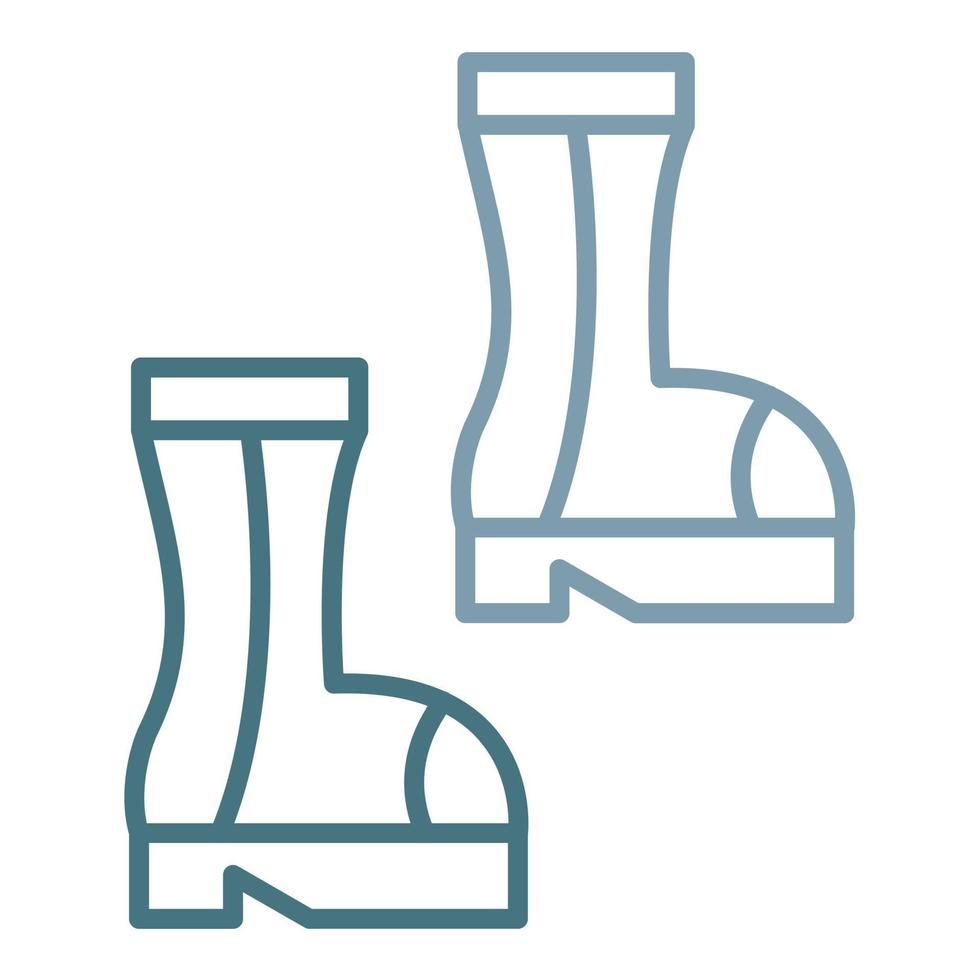 Firefighter Boots Line Two Color Icon vector
