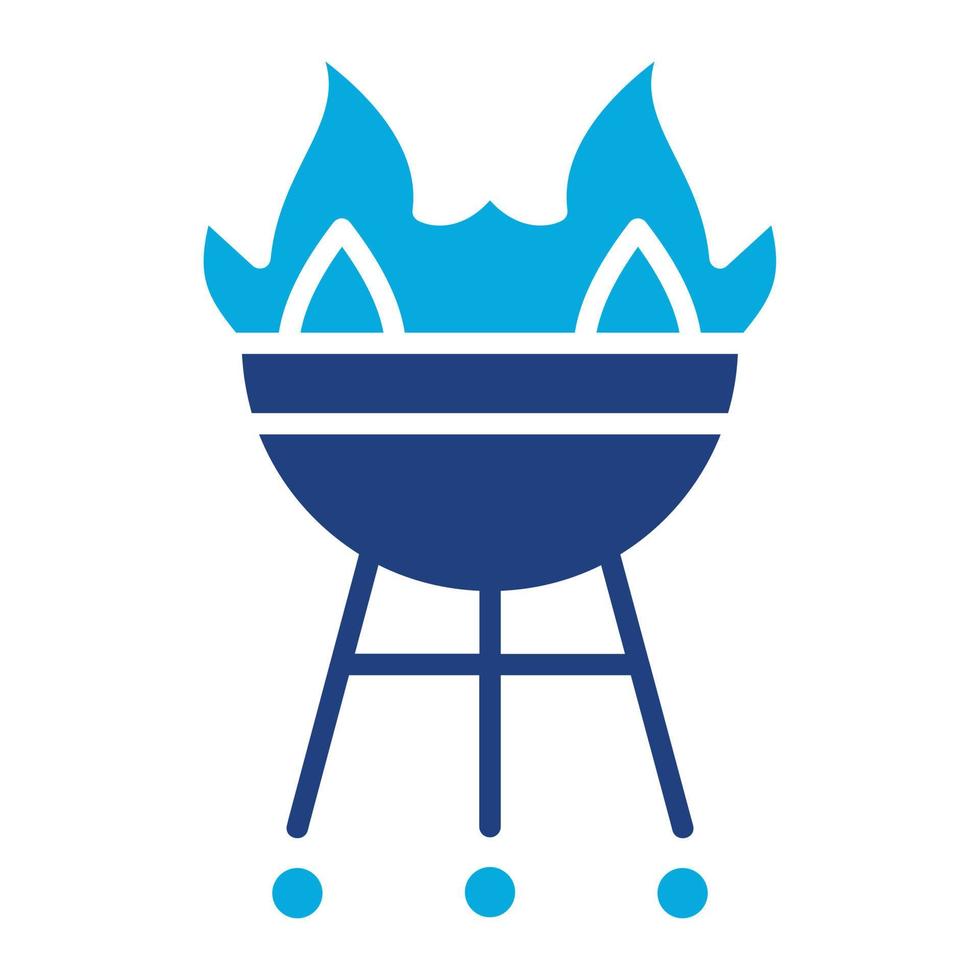 BBQ Glyph Two Color Icon vector