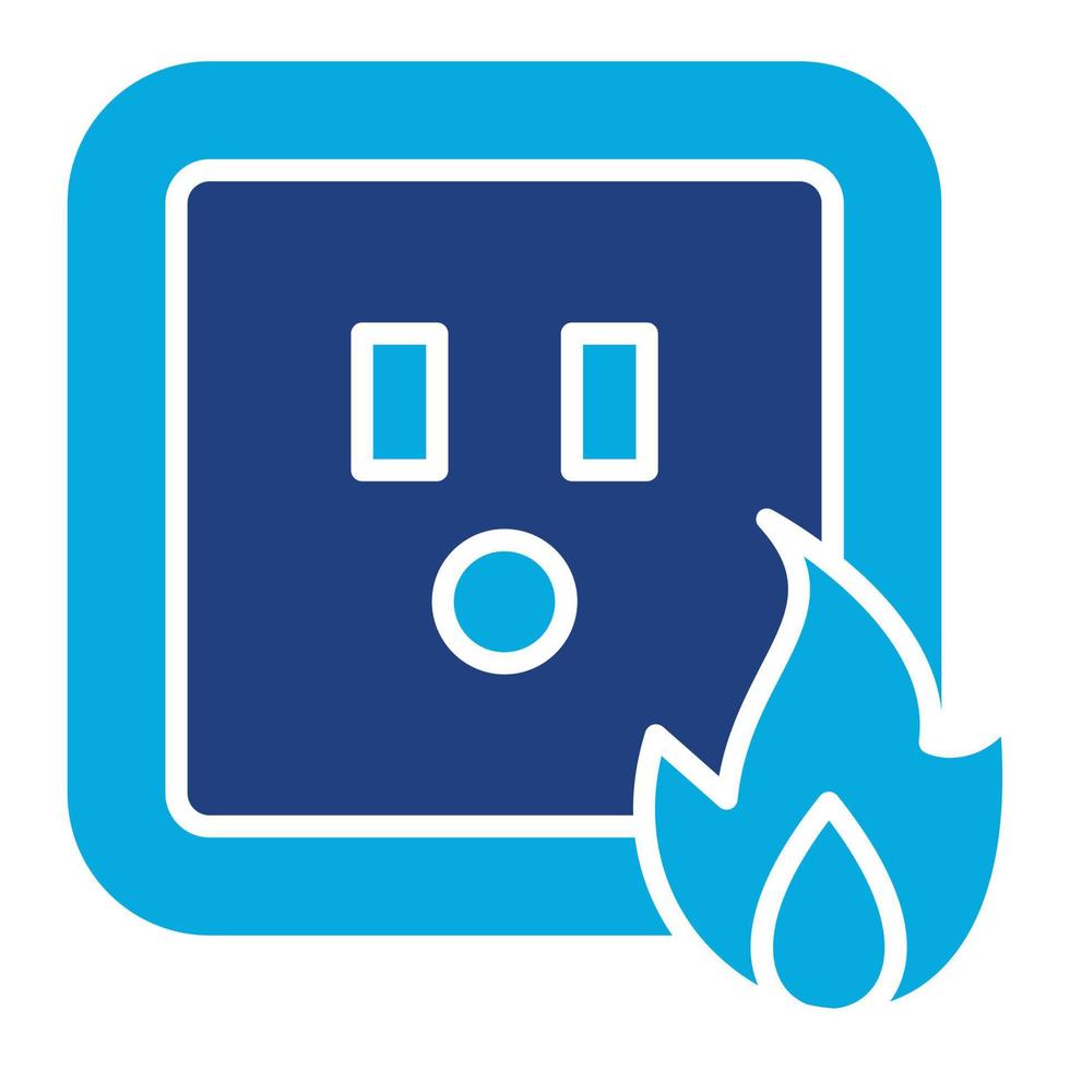 Electricity Fire Glyph Two Color Icon vector