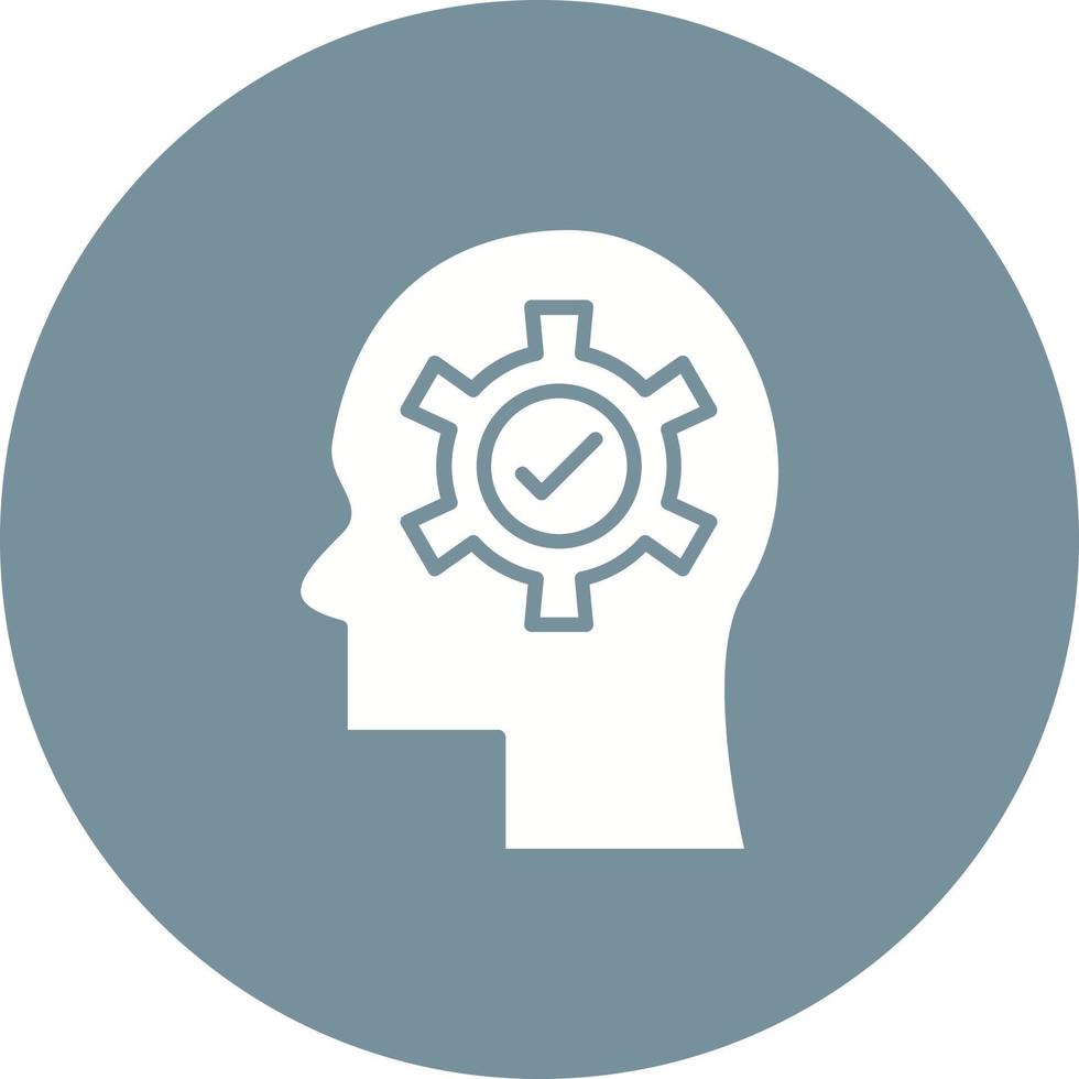 Cognitive Glyph Circle Background Icon vector