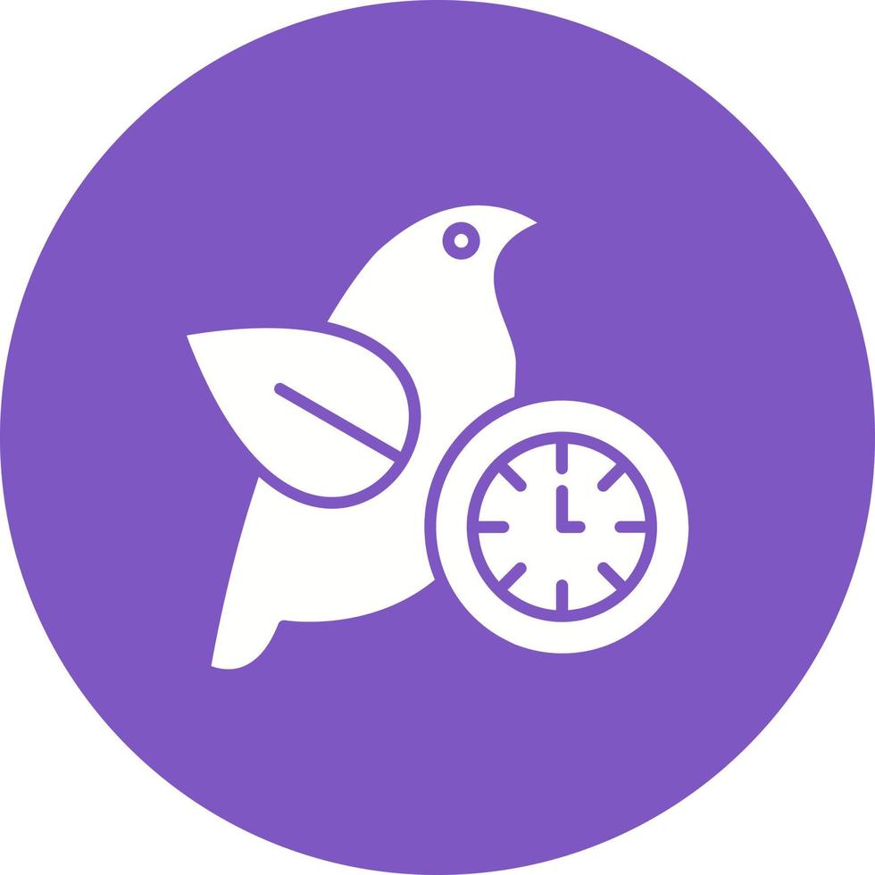 Early Bird Glyph Circle Background Icon vector