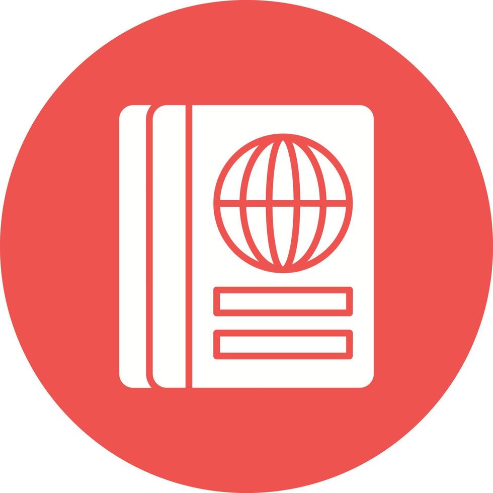 Passport Glyph Circle Background Icon vector