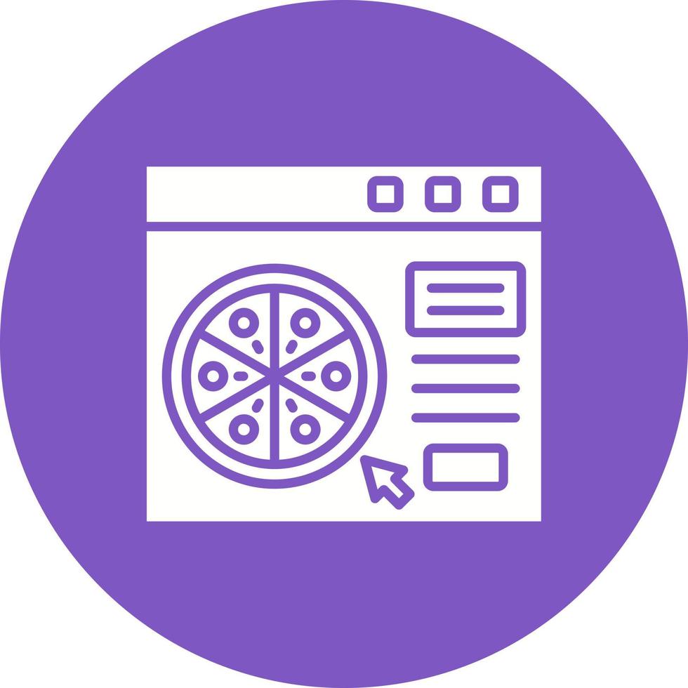 Online Order Glyph Circle Background Icon vector
