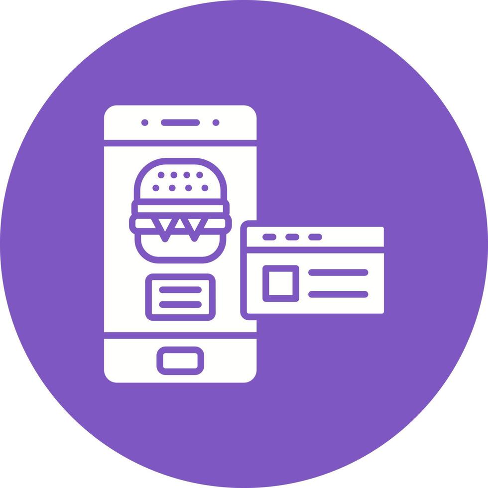 Mobile Payment Glyph Circle Background Icon vector