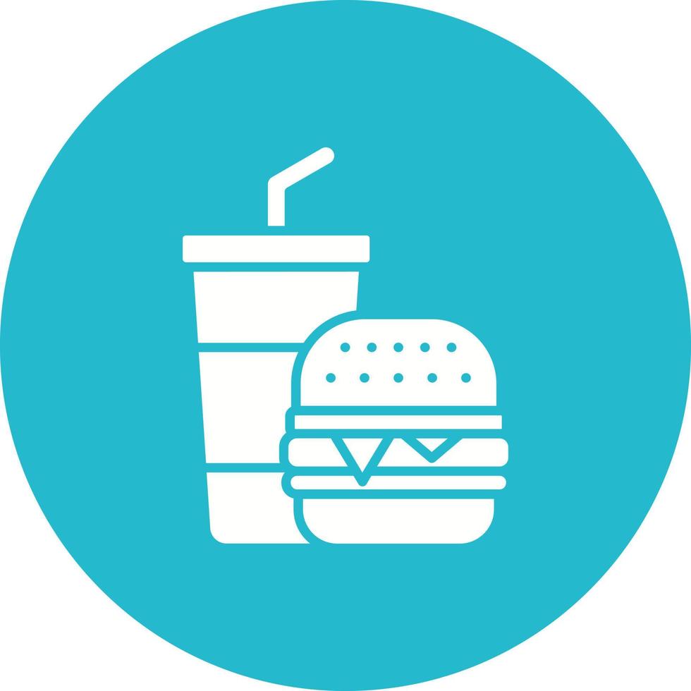 Fast Food Glyph Circle Background Icon vector