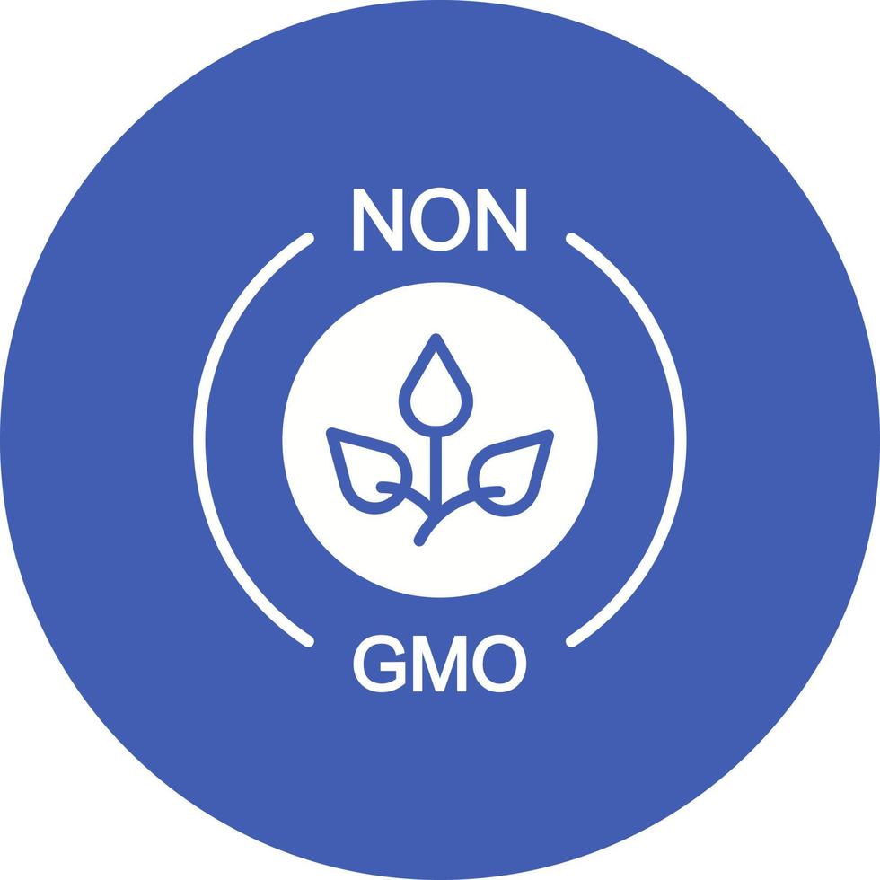 icono de fondo de círculo de glifo no gmo vector