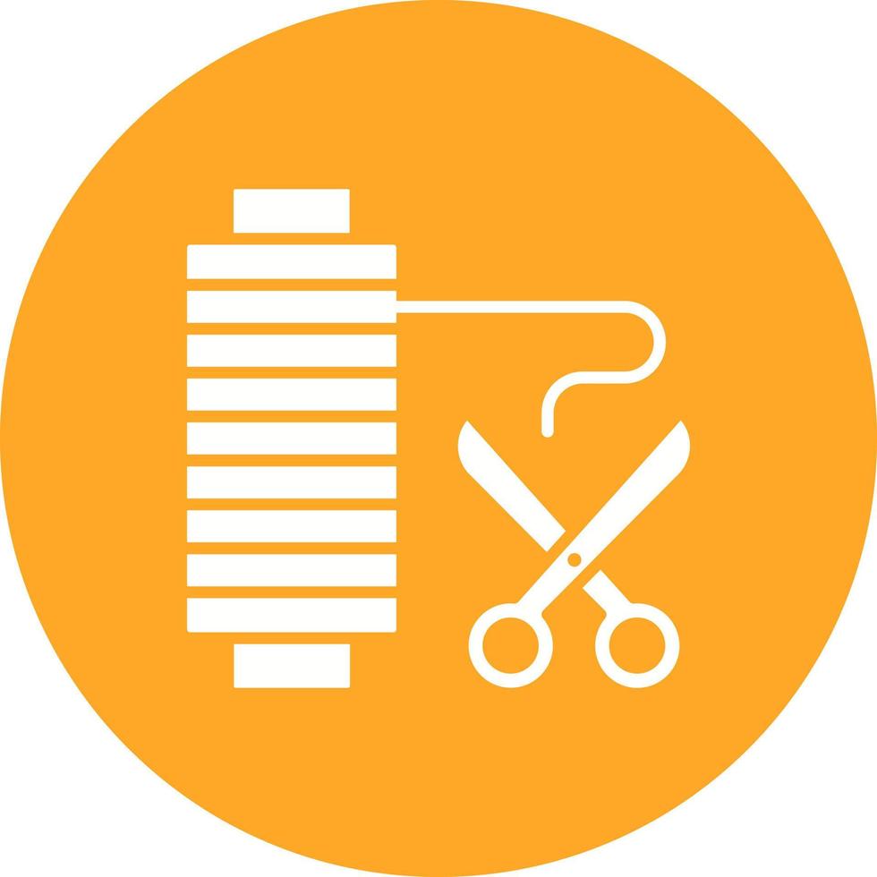 Thread Cut Glyph Circle Background Icon vector