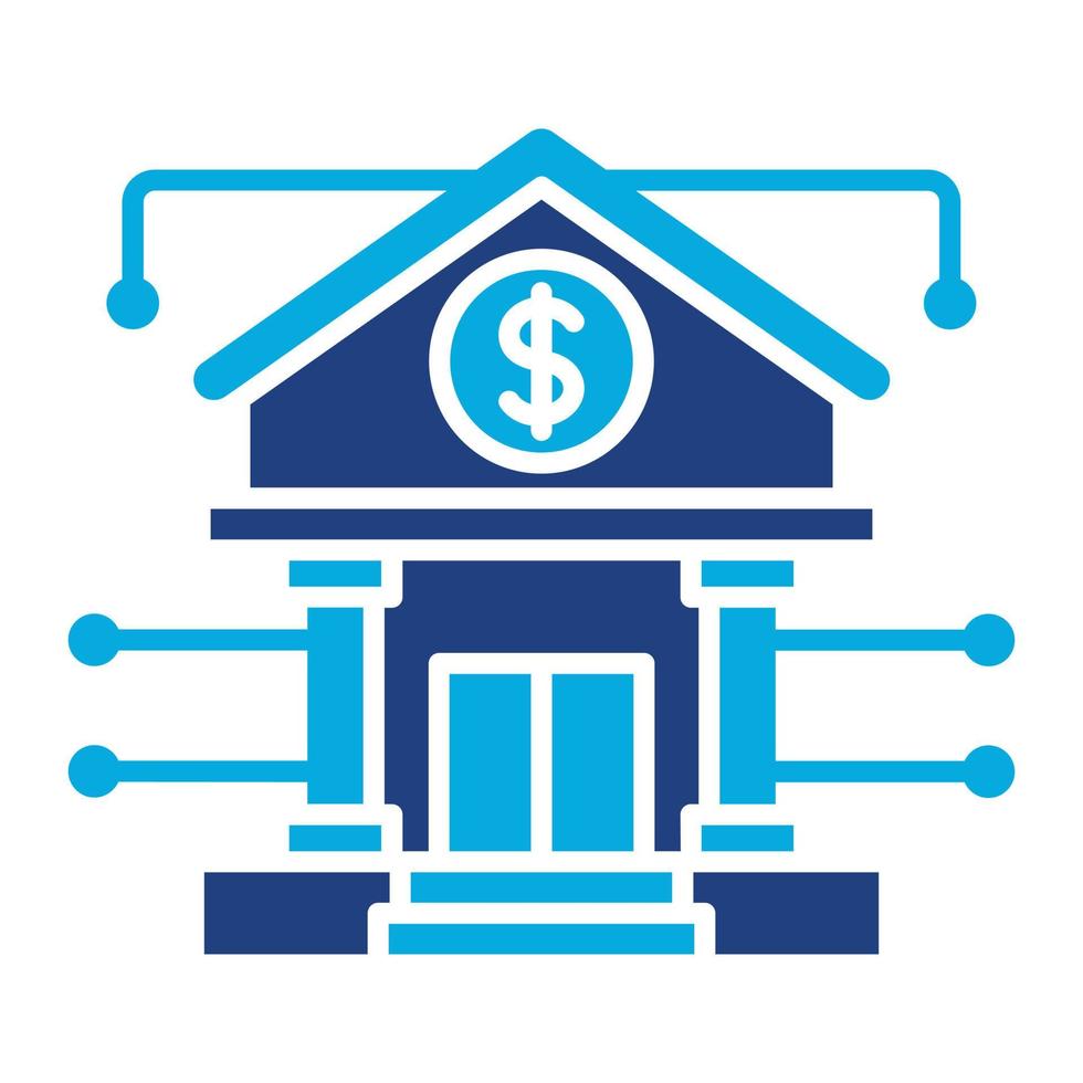 Online Banking Glyph Two Color Icon vector