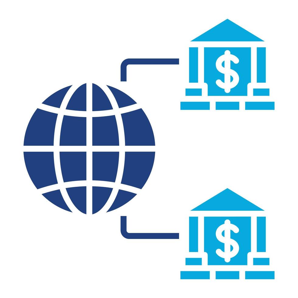Internet Banking Glyph Two Color Icon vector