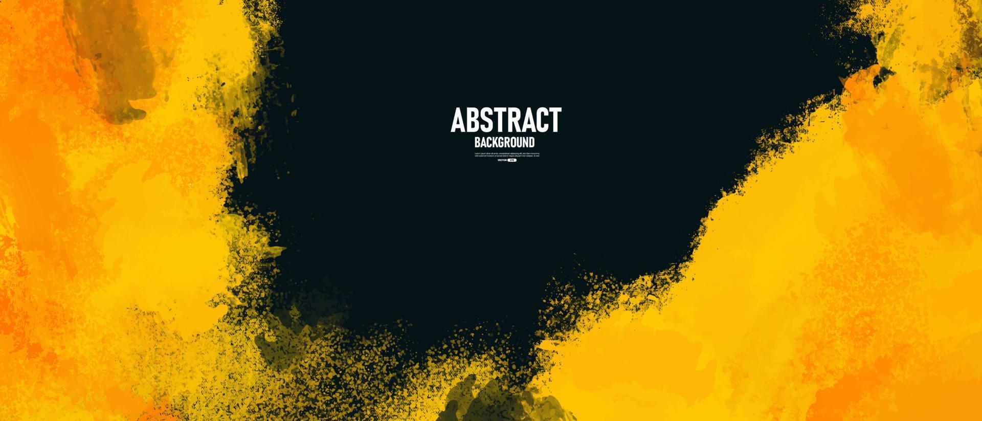 Black and Yellow abstract background with grunge texture. vector