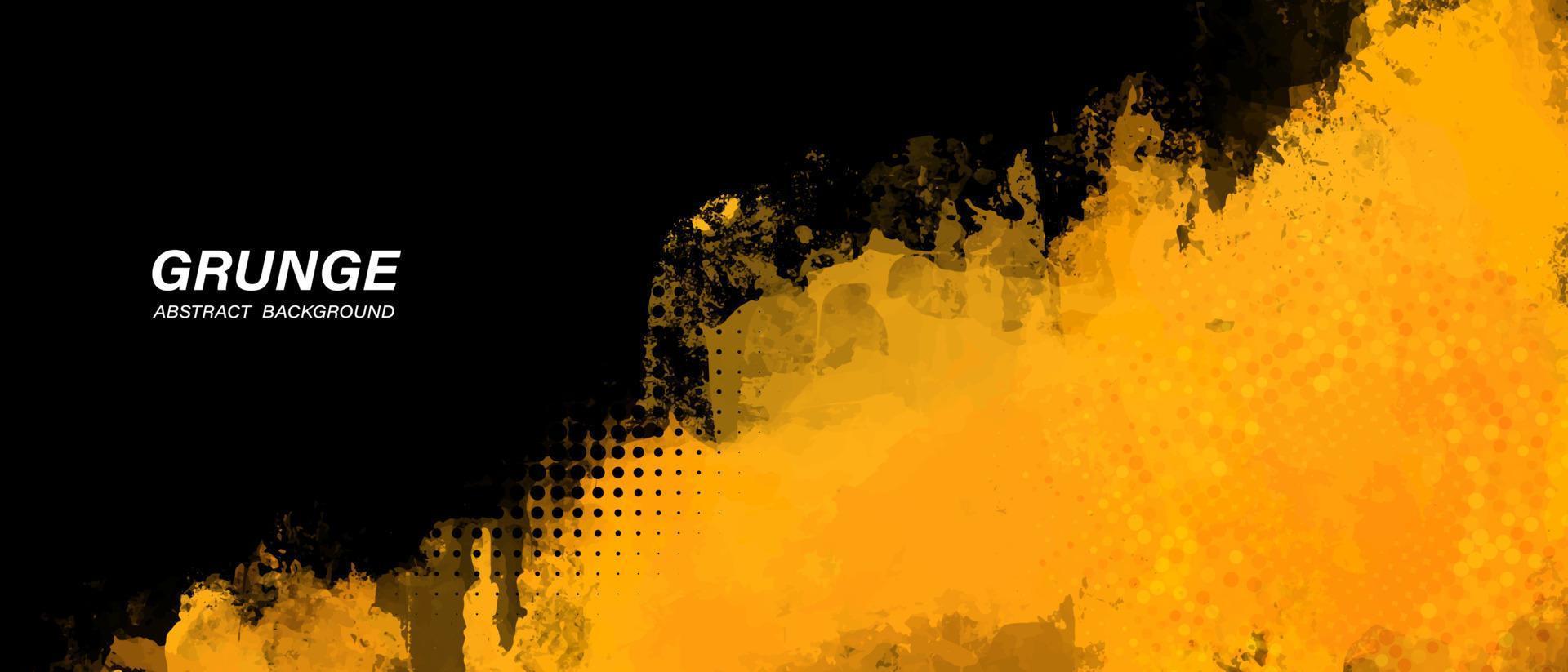 fondo abstracto negro y amarillo con textura grunge. ilustración vectorial vector