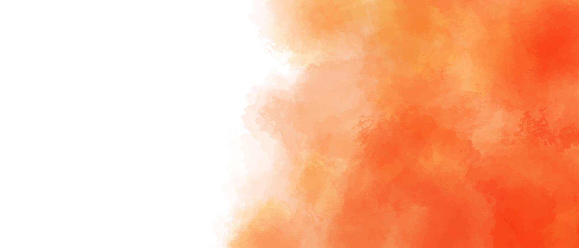 Hand painted orange and yellow color with watercolor texture abstract background vector