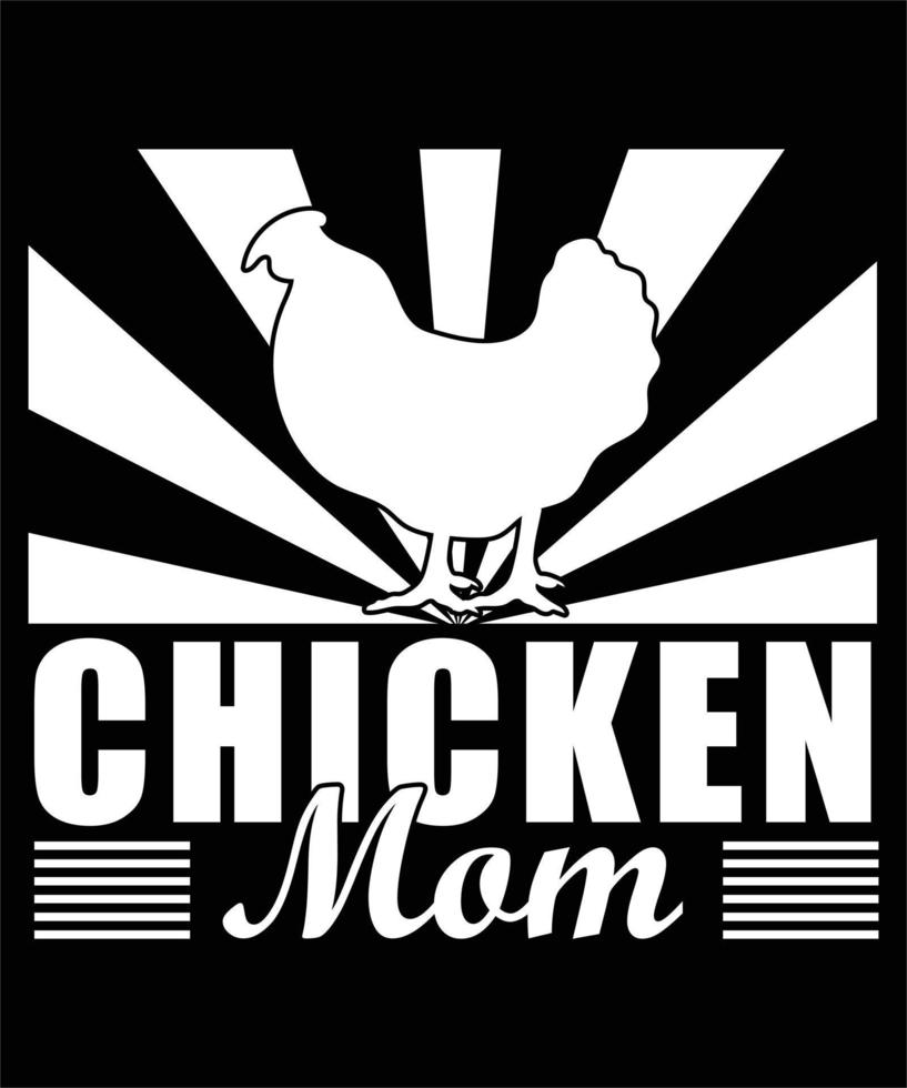 Chicken Mom T-shirt Design vector