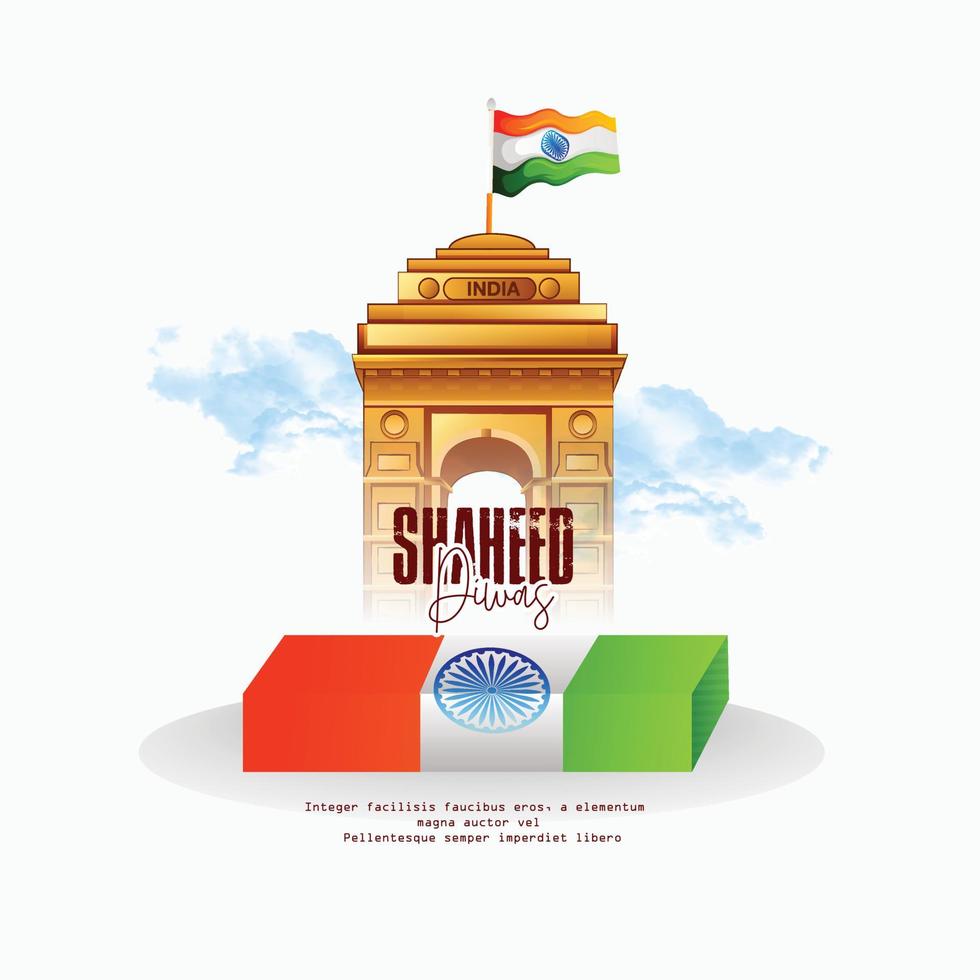 Shaheed Diwas means Martyr's Day vector illustration for 23 march