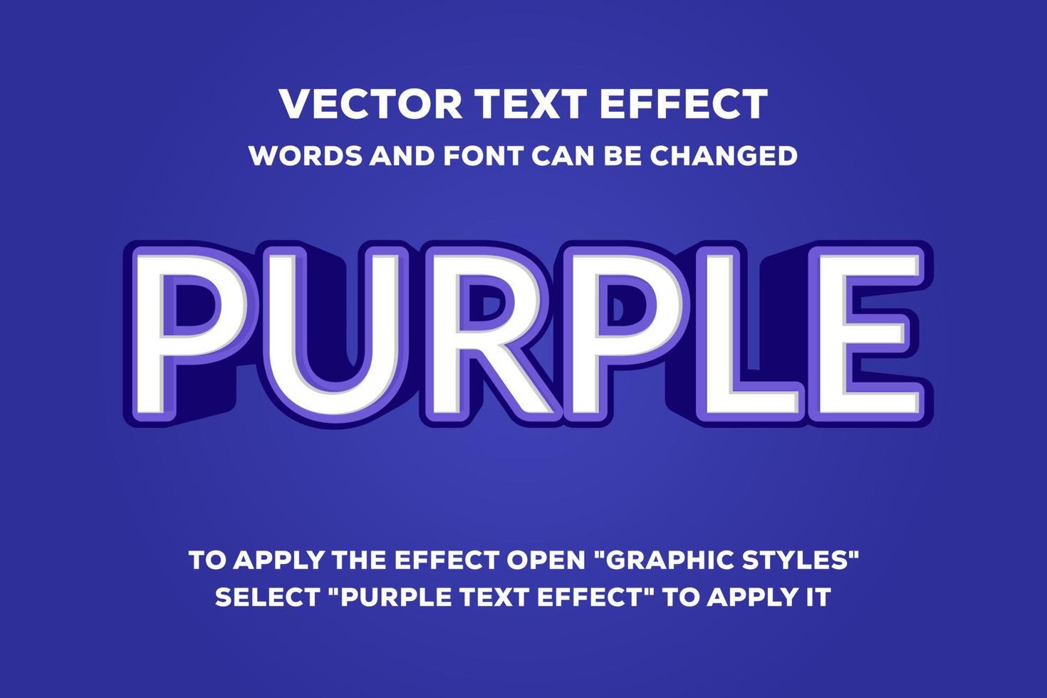 efecto de texto de vector púrpura completamente editable