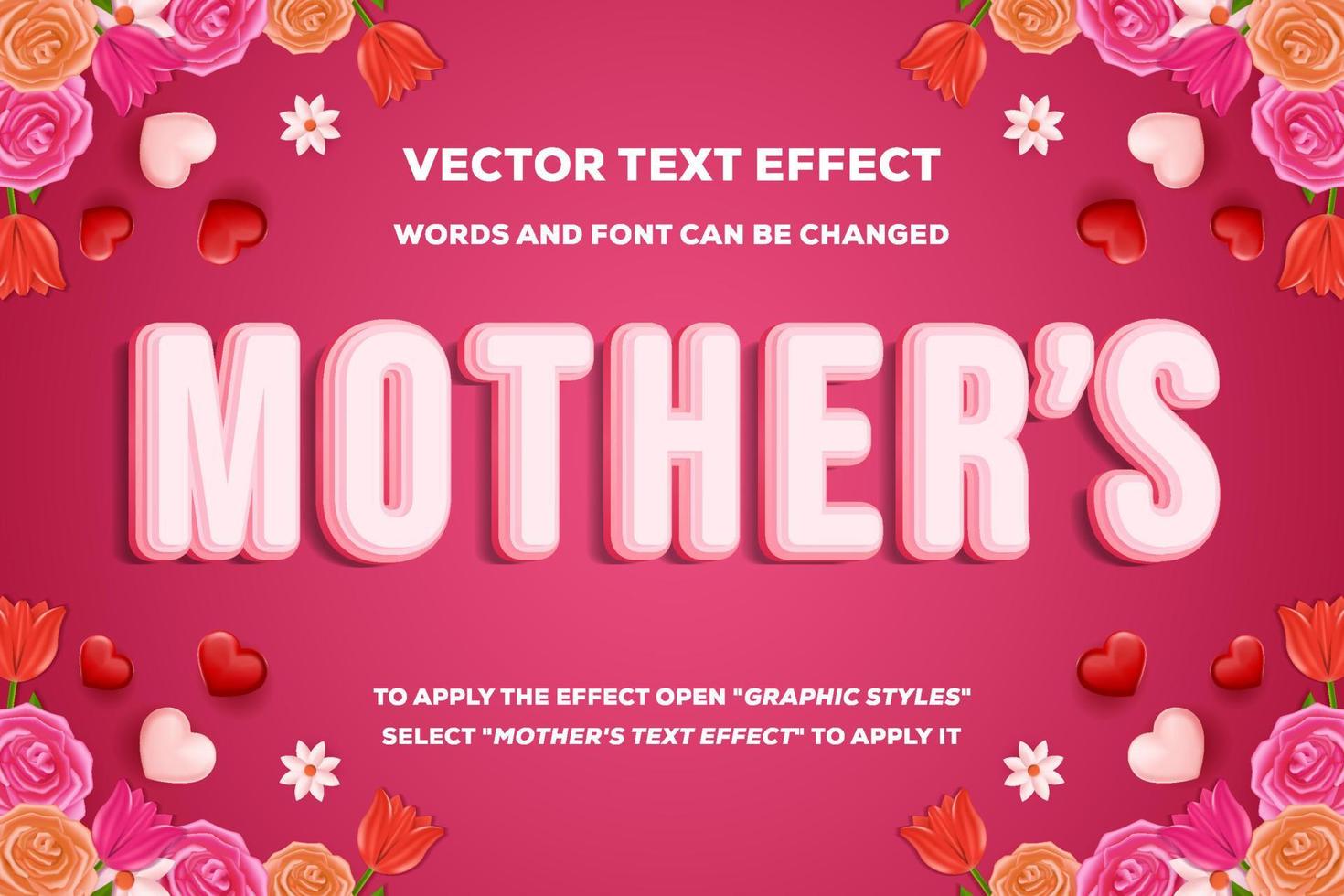 mother's vector text effect fully editable