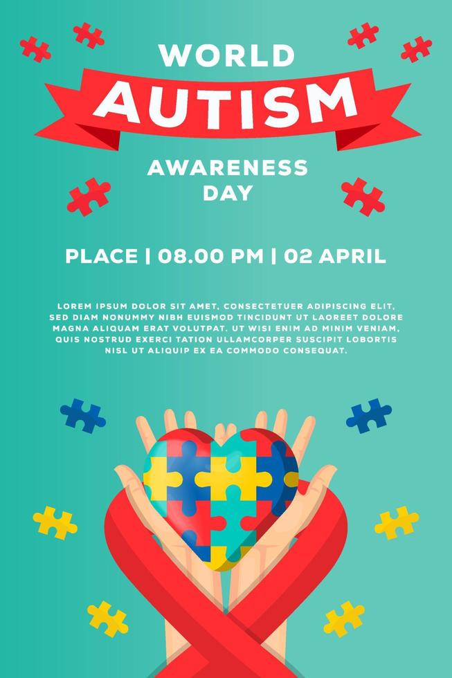 world autism awareness day illustration vertical banner poster template vector