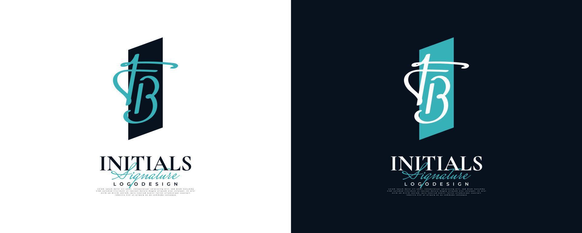 Initial F and B Logo Design in Elegant and Minimalist Handwriting Style. FB Signature Logo or Symbol for Wedding, Fashion, Jewelry, Boutique, and Business Identity vector