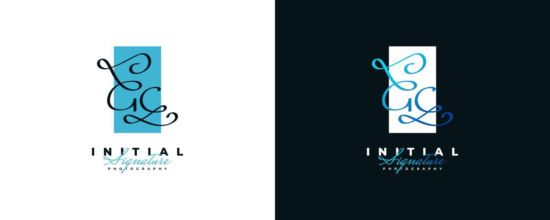 Initial G and C Logo Design in Elegant and Minimalist Handwriting Style. GC Signature Logo or Symbol for Wedding, Fashion, Jewelry, Boutique, and Business Identity vector