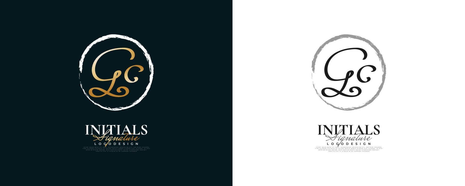 Initial G and C Logo Design in Elegant and Minimalist Handwriting Style. GC Signature Logo or Symbol for Wedding, Fashion, Jewelry, Boutique, and Business Identity vector