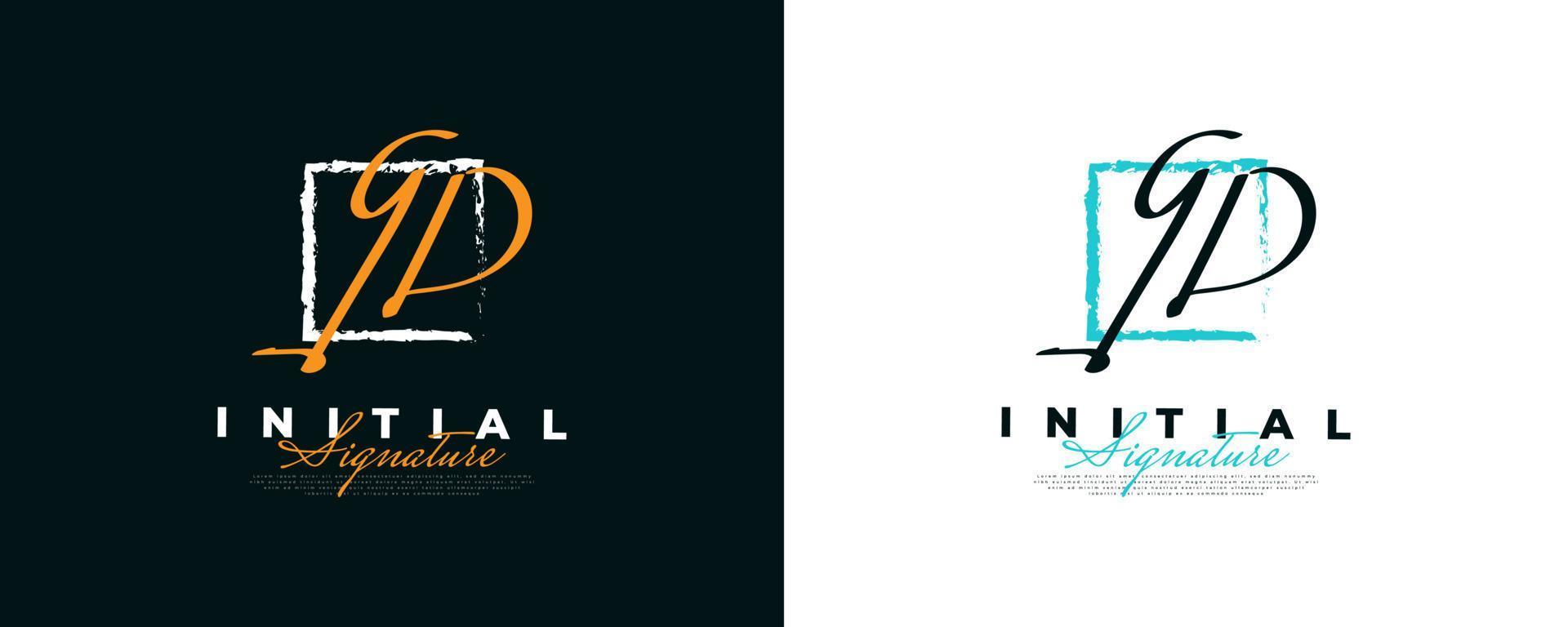 diseño inicial del logotipo g y d en un estilo de escritura elegante y minimalista. logotipo o símbolo de la firma gd para bodas, moda, joyería, boutique e identidad comercial vector